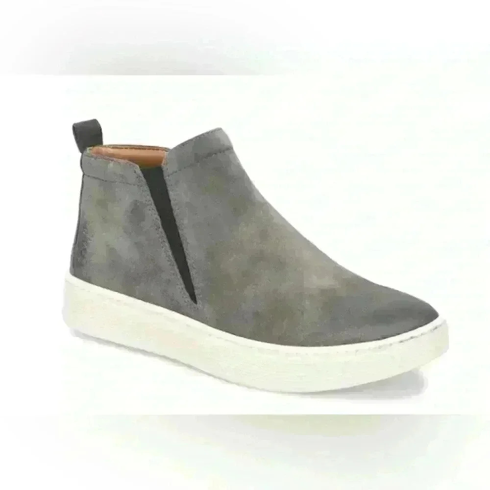 Sofft Britton II Hightop Leather Sneaker Gray Size 7M Smoke Suede Casual Comfort
